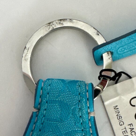 Coach Vintage Jacquard Mini Signature C Tear Drop FOB Key Chain Bag Charm FS7350 - Picture 3 of 15